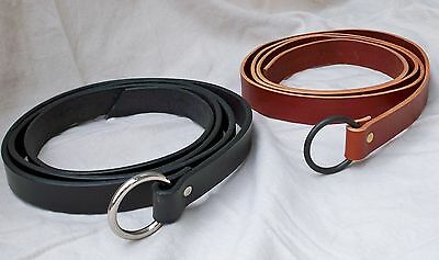 1" Wide Medieval Ring Belt - Black Or Chestnut - Sca Sword Pirate Rennie